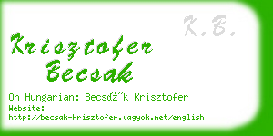 krisztofer becsak business card